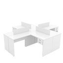 Ver imagem 3 de Estação Trabalho Ilha de Canto em L 120x60cm com Gavetas Netmobil - Branco