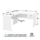 Ver imagem 4 de Estação Trabalho Ilha de Canto em L 120x60cm com Gavetas Netmobil - Branco