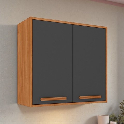 Armário de Cozinha 70cm 2 Portas Cinza/Cinamomo/Grafite