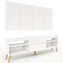 Ver mais imagens de Rack com Painel para TV Até 60 Polegadas Milão 1 Porta 2 Prateleiras Branco - Panorama Móveis