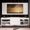 Ver imagem 3 de Rack com Painel para TV Até 60 Polegadas Milão 1 Porta 2 Prateleiras Branco - Panorama Móveis