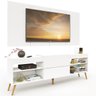 Rack com Painel para TV Até 60 Polegadas Milão 1 Porta 2 Prateleiras Branco - Panorama Móveis - 5