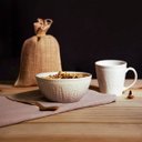 Ver imagem 2 de Bowl Tigela Cumbuca Cerâmica Branco Relieve Folhas 550ml Yoi