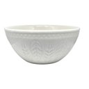 Ver imagem 1 de Bowl Tigela Cumbuca Cerâmica Branco Relieve Folhas 550ml Yoi