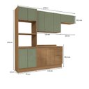 Ver imagem 3 de Cozinha Completa Modulada 4 Peças Vibra com Torre Quente e Balcão com Tampo Canela/Verde Pistache