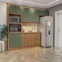 Ver imagem 7 de Cozinha Completa Modulada 4 Peças Vibra com Torre Quente e Balcão com Tampo Canela/Verde Pistache
