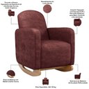 Ver mais imagens de Poltrona de Amamentação com Balanço e Puff Orgânico Saori W01 Linho Bordo - Lyam Decor