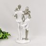 Enfeite Estátua Família Com 2 Filhos 25X14X8Cm Branco Prata - 3