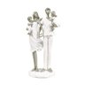 Enfeite Estátua Família Com 2 Filhos 25X14X8Cm Branco Prata - 1
