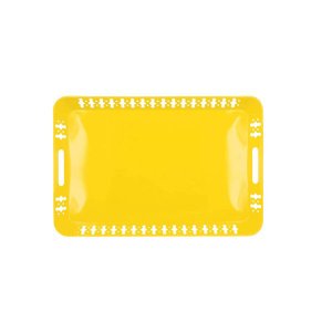 Bandeja de metal amarelo 51x34x4cm