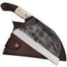 Cutelo Servio Artesanal Aço Cirúrgico Inox 420c Lâmina de 22cm Brut Forge Monobloco Madeira e Osso - 1