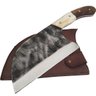 Cutelo Servio Artesanal Aço Cirúrgico Inox 420c Lâmina de 22cm Brut Forge Monobloco Madeira e Osso - 3