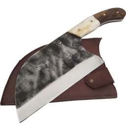 Cutelo Servio Artesanal Aço Cirúrgico Inox 420c Lâmina de 22cm Brut Forge Monobloco Madeira e Osso - 3 Cutelo Servio Artesanal Aço Cirúrgico Inox 420c Lâmina de 22cm Brut Forge Monobloco Madeira e Osso - 3