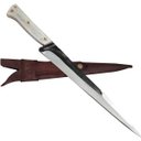 Ver imagem 1 de Faca Língua de Chimango 10' Artesanal Aço Cirúrgico Inox 420c Monobloco Cabo de Osso