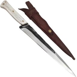 Faca Língua de Chimango 10' Artesanal Aço Cirúrgico Inox 420c Monobloco Cabo de Osso - 3