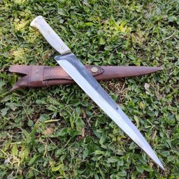 Faca Língua de Chimango 10' Artesanal Aço Cirúrgico Inox 420c Monobloco Cabo de Osso - 8