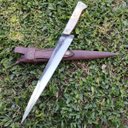 Ver imagem 2 de Faca Língua de Chimango 10' Artesanal Aço Cirúrgico Inox 420c Monobloco Cabo de Osso