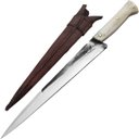 Ver imagem 7 de Faca Língua de Chimango 10' Artesanal Aço Cirúrgico Inox 420c Monobloco Cabo de Osso