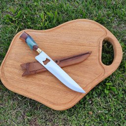 Faca Artesanal 10' Churrasco Abridor de Garrafas Cabo Híbrido Madeira Aço Inox Cirúrgico 420c - 4 Faca Artesanal 10' Churrasco Abridor de Garrafas Cabo Híbrido Madeira Aço Inox Cirúrgico 420c - 4