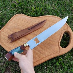 Faca Artesanal 10' Churrasco Abridor de Garrafas Cabo Híbrido Madeira Aço Inox Cirúrgico 420c - 9 Faca Artesanal 10' Churrasco Abridor de Garrafas Cabo Híbrido Madeira Aço Inox Cirúrgico 420c - 9