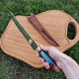 Faca Artesanal 10' Churrasco Abridor de Garrafas Cabo Híbrido Madeira Aço Inox Cirúrgico 420c - 6 Faca Artesanal 10' Churrasco Abridor de Garrafas Cabo Híbrido Madeira Aço Inox Cirúrgico 420c - 6