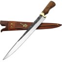 Ver imagem 3 de Faca Javalizeira Artesanal 12' Caça Javali com Guarda Aço Carbono 1070 Brut Forge