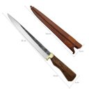 Ver imagem 5 de Faca Javalizeira Artesanal 12' Caça Javali com Guarda Aço Carbono 1070 Brut Forge