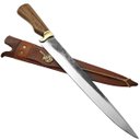 Ver imagem 1 de Faca Javalizeira Artesanal 12' Caça Javali com Guarda Aço Carbono 1070 Brut Forge