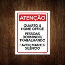Ver imagem 1 de Kit 3 Placas Atenção Quarto Home Office Faça Silêncio