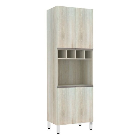 Paneleiro com Nicho de Microondas Luciane 70cm 4 Portas e 1 Nicho Luci