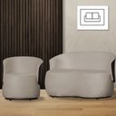 Ver imagem 2 de Namoradeira 2 Lugares e 1 Poltrona Orgânica Beatriz Suede Bege/sintético Marrom - Divalê Shop