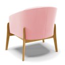 Ver imagem 5 de Poltrona Stella Suede Rosa Bebê Base Madeira Castanho - D'rossi Drossi