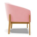 Ver imagem 4 de Poltrona Stella Suede Rosa Bebê Base Madeira Castanho - D'rossi Drossi