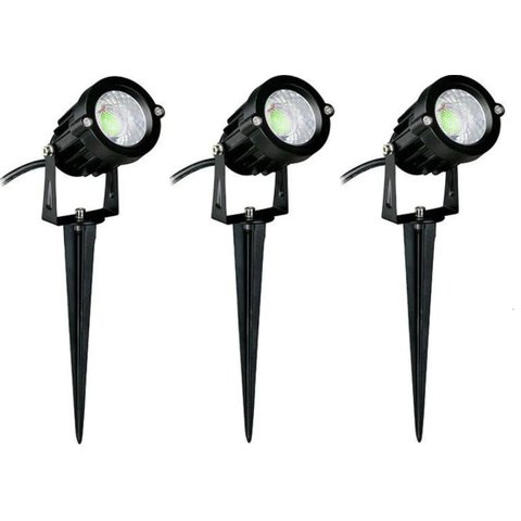 Kit 3x Espeto de Jardim 7w 3000k Branco Quente Bivolt À Prova D'água