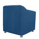 Ver imagem 3 de Kit 02 Poltronas Decorativa Tilla Pés Cromados Suede Bege - DS Estofados Azul Marinho