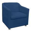 Ver imagem 2 de Kit 02 Poltronas Decorativa Tilla Pés Cromados Suede Bege - DS Estofados Azul Marinho