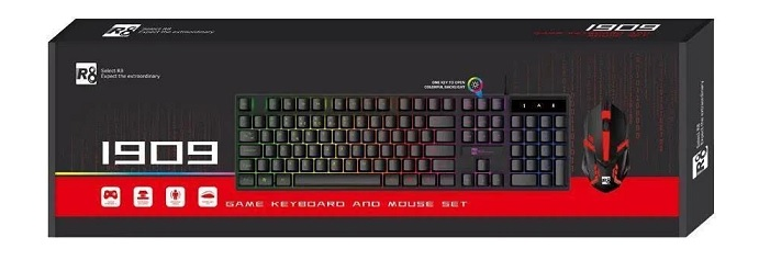 TECLADO E MOUSE USB GAMER LETRON LED X-BLACK KM1909 - 1