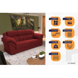 Conjunto Sofá Windsor Velut 3 e 2 Lugares 2,04m e 1,59m - King House - 3