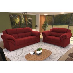 Conjunto Sofá Windsor Velut 3 e 2 Lugares 2,04m e 1,59m - King House - 1
