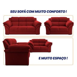 Conjunto Sofá Windsor Velut 3 e 2 Lugares 2,04m e 1,59m - King House - 4