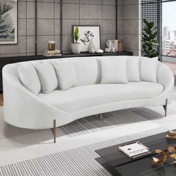 Sofá Orgânico Cardo 2,82m em Linho com Pés de Metal - 2