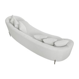 Sofá Orgânico Cardo 2,82m em Linho com Pés de Metal - 5