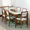 Conjunto de Jantar Mesa com Vidro Addar 6 Cadeiras Saga - Natural C/ Cru - 1