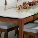 Ver imagem 3 de Conjunto de Jantar Mesa com Vidro Addar 6 Cadeiras Saga - Natural C/ Cru