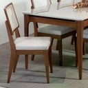 Ver imagem 2 de Conjunto de Jantar Mesa com Vidro Addar 6 Cadeiras Saga - Natural C/ Cru