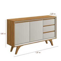 Buffet Vertex 2 Portas 3 Gavetas Naturalle Off White - 3