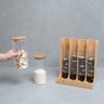Kit com 2 potes de vidro com tampa de bambu 800ml e porta cápsulas de bambu - Oikos - 7