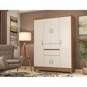 Ver imagem 3 de Guarda Roupa 6 Portas com Pés Ecom II Amêndola Touch Off White 62020 Demóbile