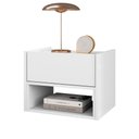 Ver imagem 1 de Mesa de Cabeceira Quarto Florença Suspensa com 1 Gaveta Branco