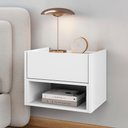Ver imagem 2 de Mesa de Cabeceira Quarto Florença Suspensa com 1 Gaveta Branco